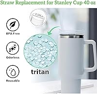 Vista 5 de Pajitas para Stanley Cup de 40 onzas, popote de repuesto para vaso Stanley de 40 onzas, accesorios para popotes reutilizables, aptos