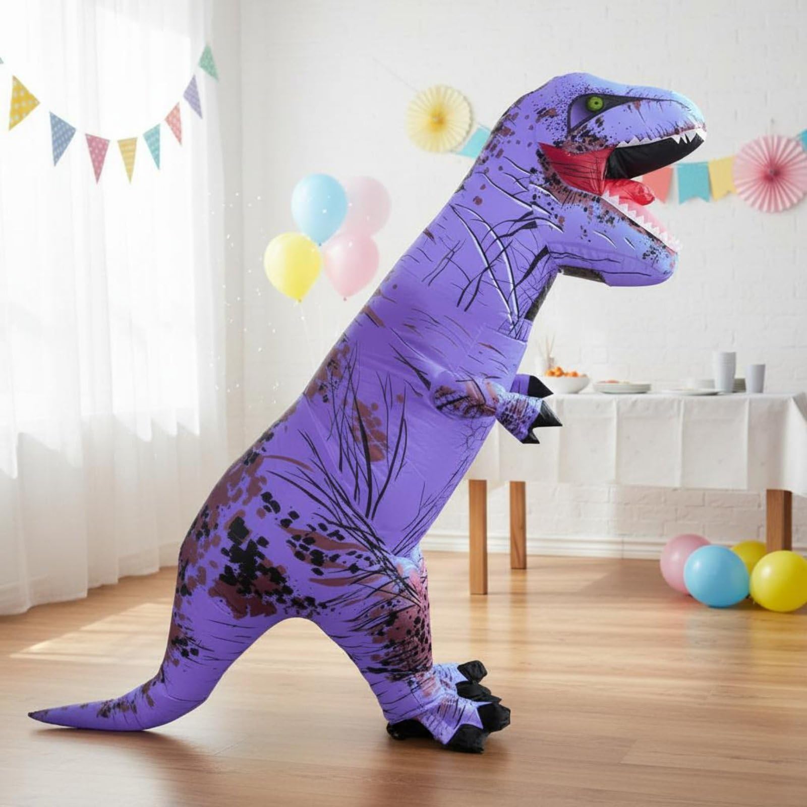 TISHITA Costume Gonfiabile Dino Bambini Costume Dinosaur Kids Inflatable Suit Tuta Maschera Travestimento con Profilo Dino Scenografico Facile in Adatto per