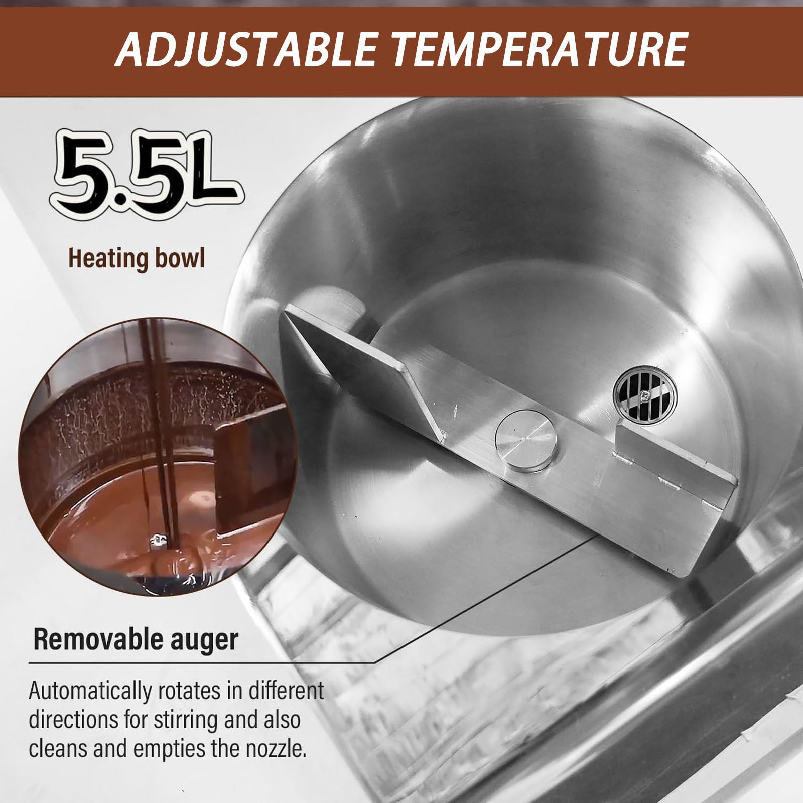 Fuente de Chocolate Eléctrica, Máquina de Fondue de Chocolate, Máquina para Derretir Chocolate, para Fiestas de Dulces, Bodas, Barra Buffet (5.5l)