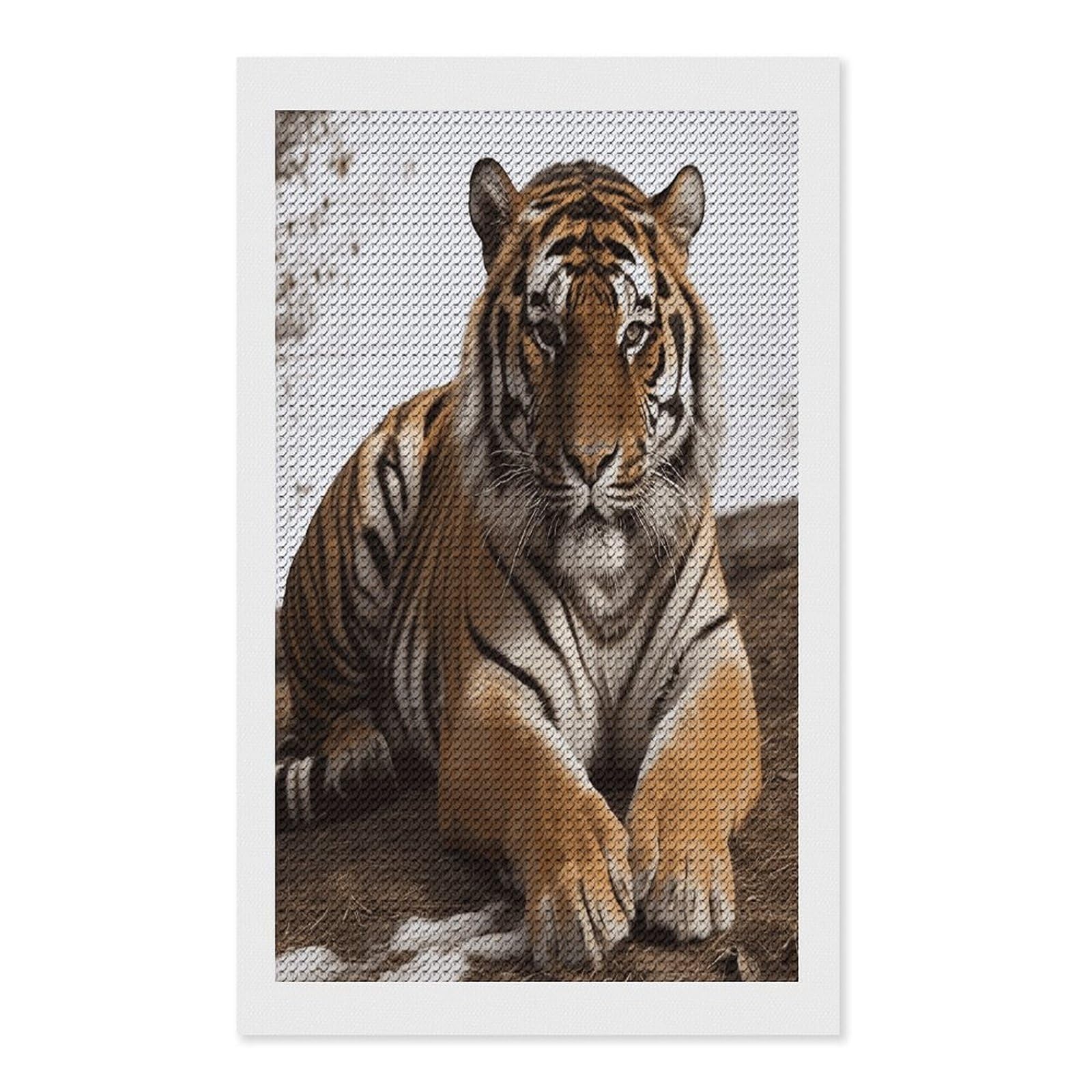 FekiLoot Big Tiger Diamond Art Kits for Adults Diamond Painting Kits for Beginners DIY Diamond Art Kits Round Full Drill Diamond Dot Gem Painting for Home Wall Decor Gift 12"x20"