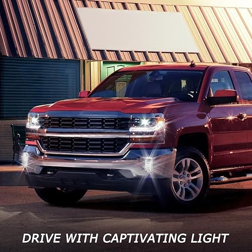 Miniatura 7 de Conjunto de faros delanteros LED completo para Chevy Silverado 1500 2016-2019, con LED DRL, con bombillas, lado del pasajero, repuesto 84893095
