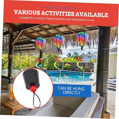 Miniatura 9 de Yardwe Globo de aire caliente viento al aire libre 2pcs jardín molino ornamento arco iris Windsock decoración de patio
