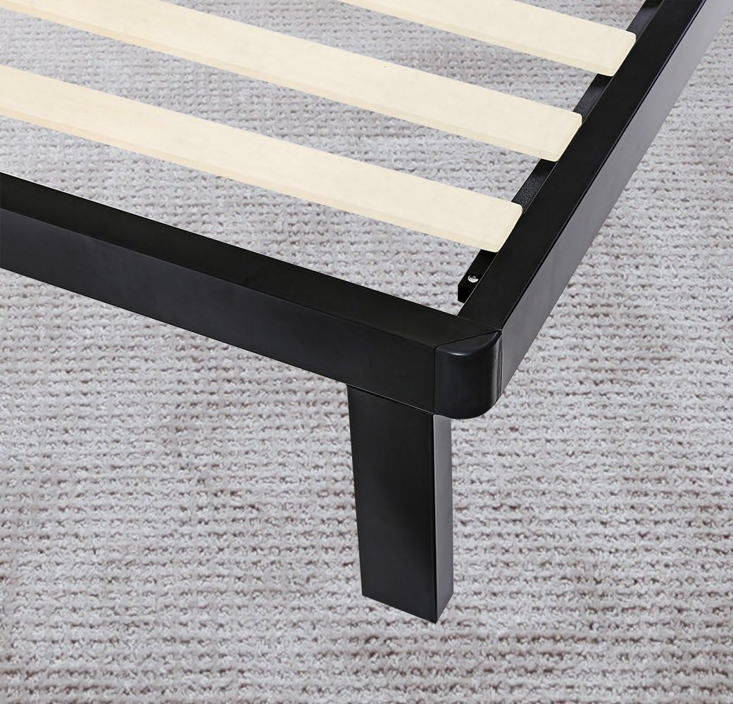 Olee Sleep Metal and Wood Slate Queen Bed Frame