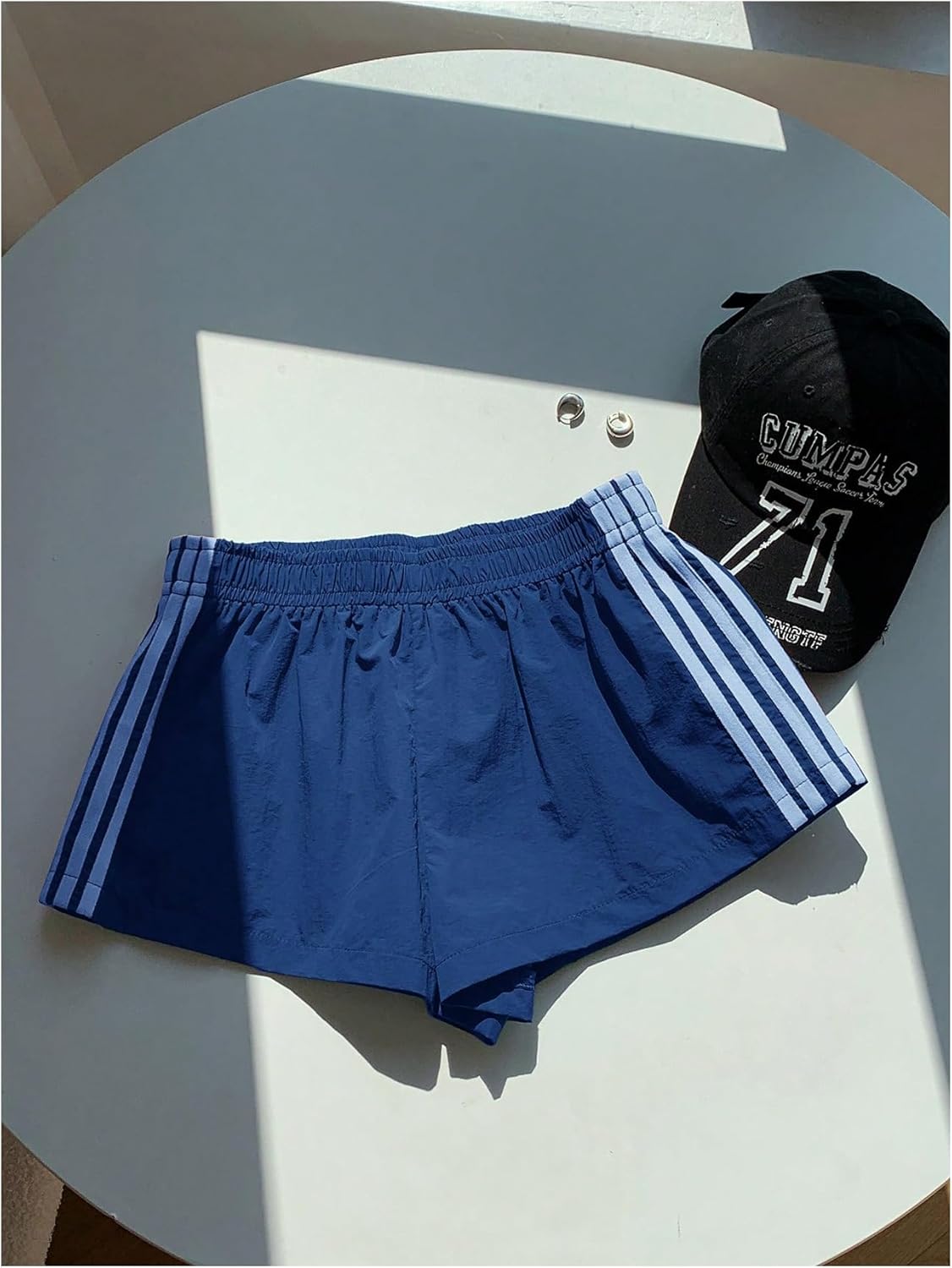 MakeMeChic Women's Y2k Striped Sweat Shorts Wide Leg Lounge Shorts Track Basketball Shorts - Image 5