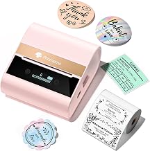 Phomemo Label Printer -M260 Address Label Maker Machine with Tapes,Bluetooth Thermal Label Printer for School,Name Tag,Barcode,Logo, Easy to Use with Phones& PC,1 1.57"x1.18" Paper- Pink