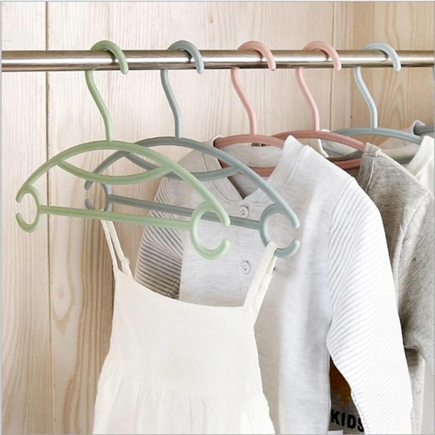 Large Plastic Kids Clothes Hangers, Non-Slip, Space Saving Dress Hangers for Coats, Sweaters, Jackets Pants (5pcs)