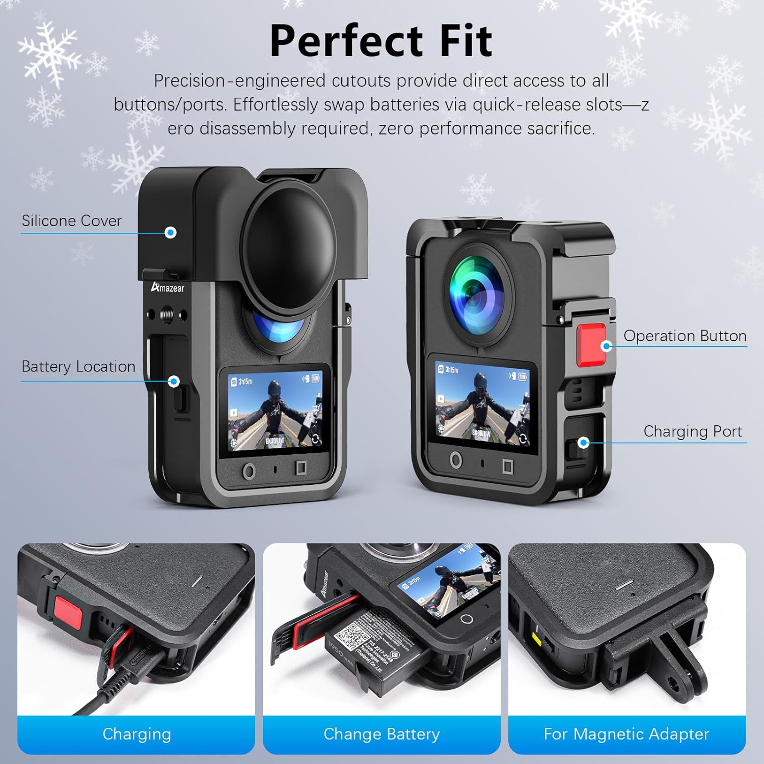 AMAZEAR Upgrade Metal Case for DJI Osmo 360 Accessories, Xtra Sphra360 360 Aluminum Camera Cage with Multiple Expansion Mount, Osmo360 Safty Lock Protective Frame with Lens Cap - Image 2