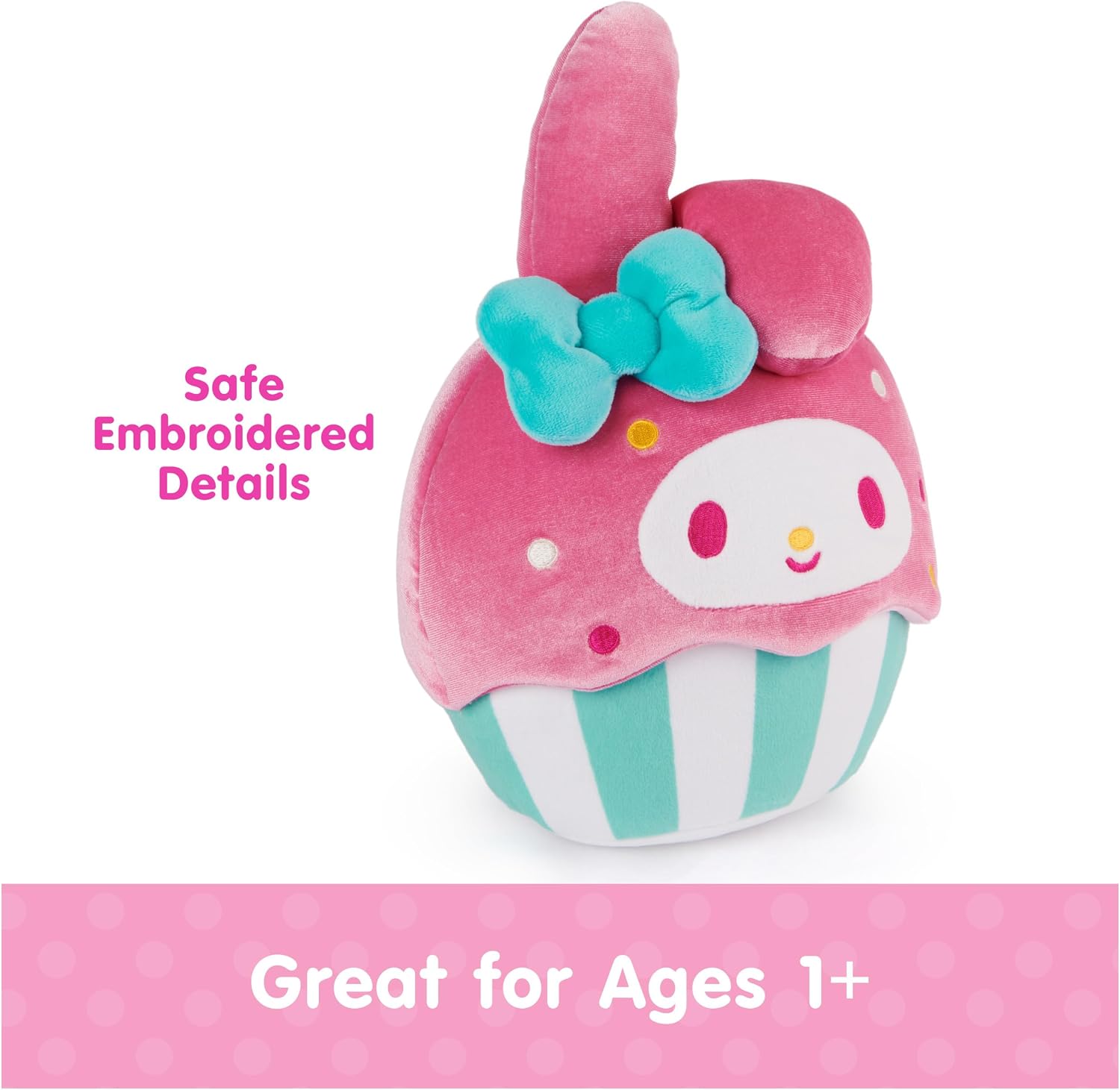 GUND Sanrio Hello Kitty and Friends My Melody Cupcake Plush, Stuffed Animal for Ages 1 and Up, Pink/White, 8”