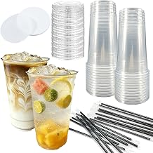 25 PCS Large Capacity Cold Drink King Cup, 32 oz Cups With Lids and Straws