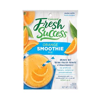 Concord Foods Orange Smoothie Mix - Citrus Flavor with No Artificial Flavors, Colors, or Preservatives - Ideal for Fruit Smoothies - 2 oz Pouch for Healthy Smoothies