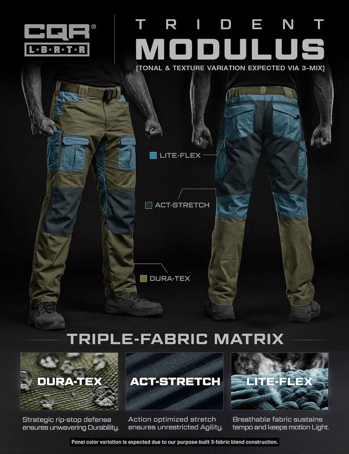  Men's Flex Ripstop Tactical Pants, Water Resistant Stretch Cargo Pants, Lightweight EDC Hiking Work Pants thumbnail