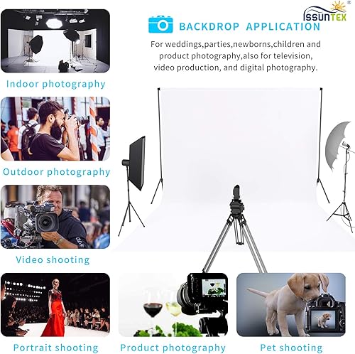 Miniatura 7 de Issuntex Fondo de muselina, telón de fondo para fotografía, pantalla plegable de alta densidad para fotografía de vídeo y televisión