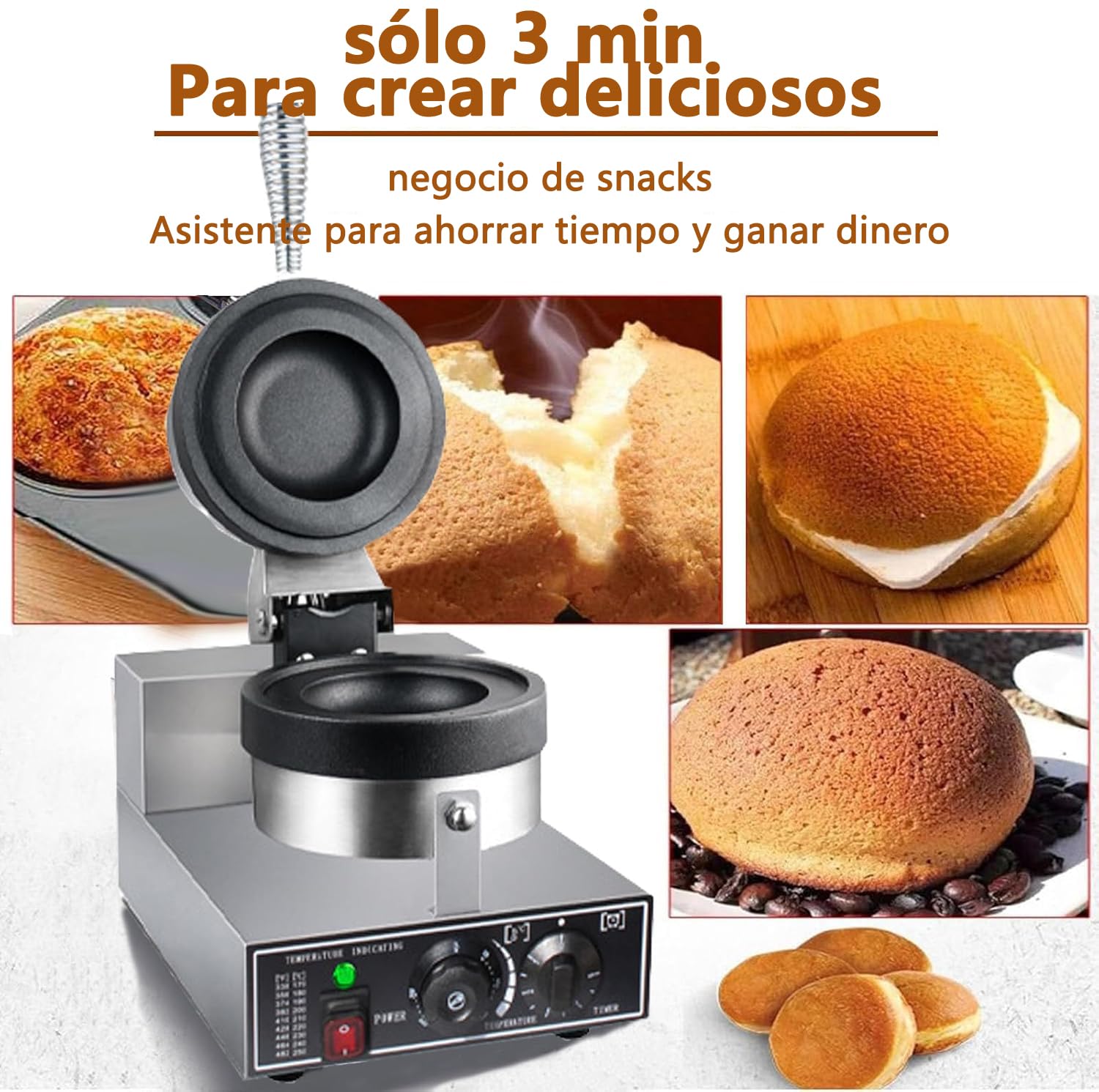 Panini Press Brioche Burger Scaldabagno Commerciale, Gelato Panini Ciambella Ciambella Macchina per Pan, Scaldabagno Elettrico Gelato Brioche Burger Maker
