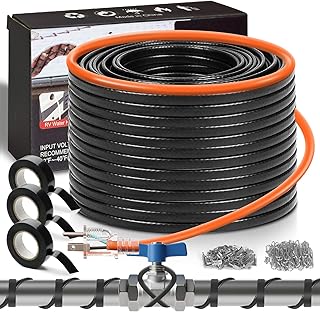 159.5FT(3FT~160FT) Water Pipe Heat Cable for Pipe Freeze Protection, Pipe Heating Cable for Metal And Plastic Home Pipes, Energy-Saving Heat Trace Cable Keeps Water Flowing, 120V 5W/ft