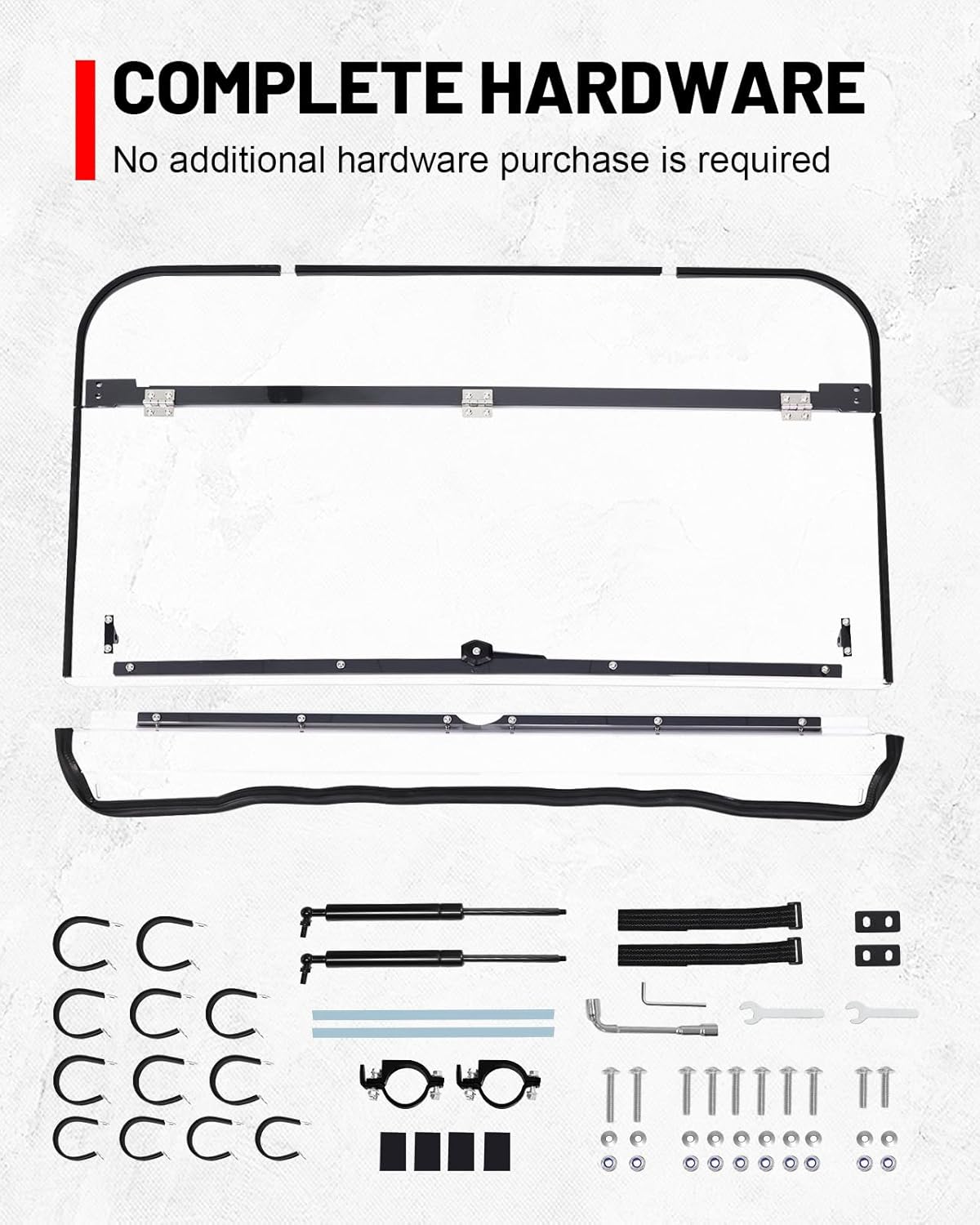 StarknightMT 2-IN-1 Mule 4010 Flip Windshield Compatible with Kawasaki Mule 4000 4010 2009-2026, Scratch & UV Resistant Folding Clear Front Windscreen, No-Drill Install
