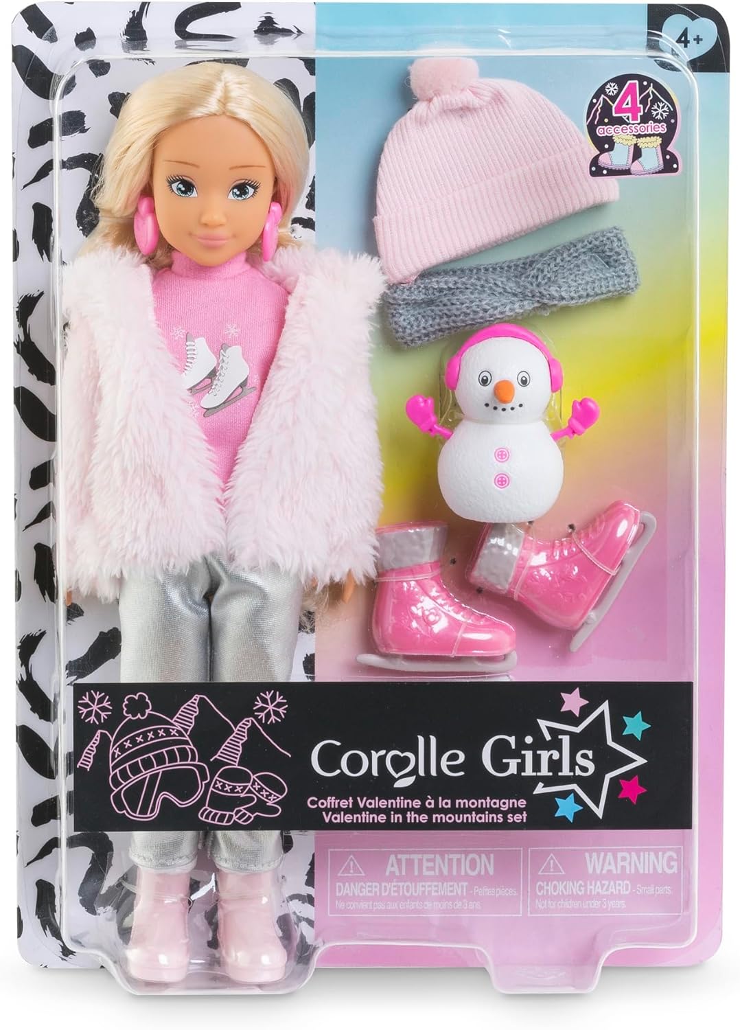 Corolle Girls Valentine in the Mountain Doll Set with 4 Accessories, 28 cm, from 4 Years