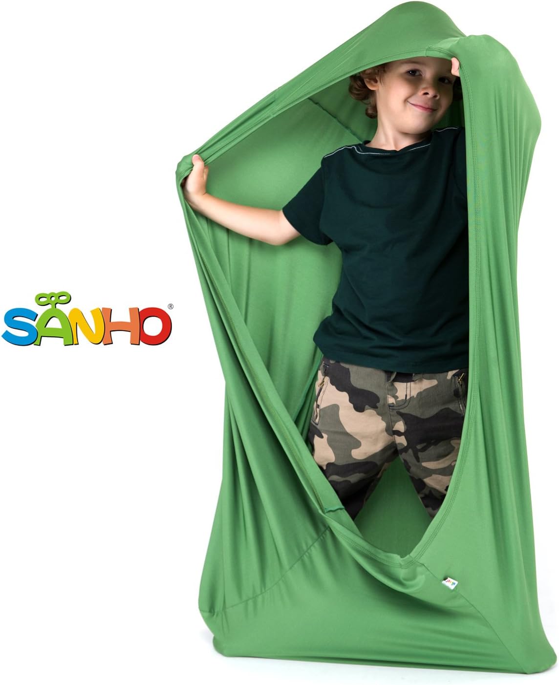 SANHO Dynamic Movement Sensory Sock, Body Sock, Toys for Autistic and Sensory Processing Disorders, Updated Version, Good for Height:35"- 59" Green