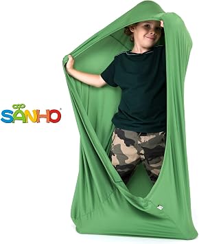 SANHO Dynamic Movement Sensory Sock, Body Sock, Toys for Autistic and Sensory Processing Disorders, Updated Version, Good for Height35"- 59" Green