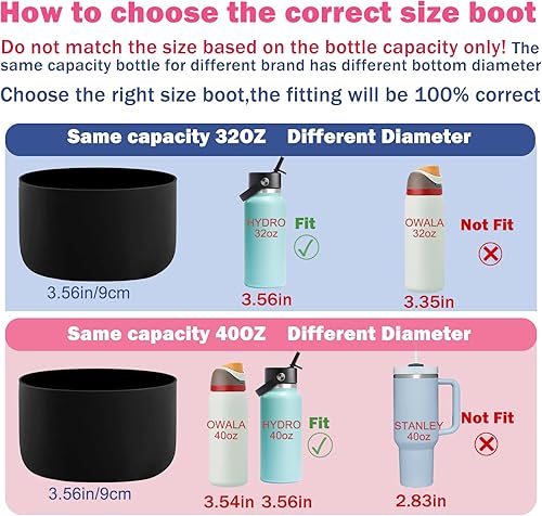 Vista 145 de HEYSKAY Protective Silicone Boot for Hydro Flask Water Bottle Wide Mouth Water Bottle Anti-Slip Silicone Boot Bottom Protector Water Bottle