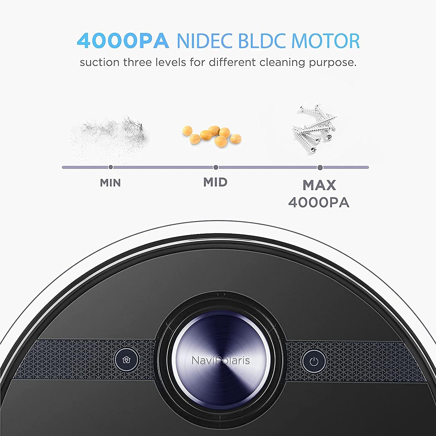 Midea M7 (LDS) Robot Vacuum Cleaner, 4000Pa Strong Suction Power Vacuum Cleaner with Mopping Function, Self-Charging Vacuum Cleaner, Route Planning, for Animal Hair/ Floors/ Carpets, 5200mAh, Black : Everything Else