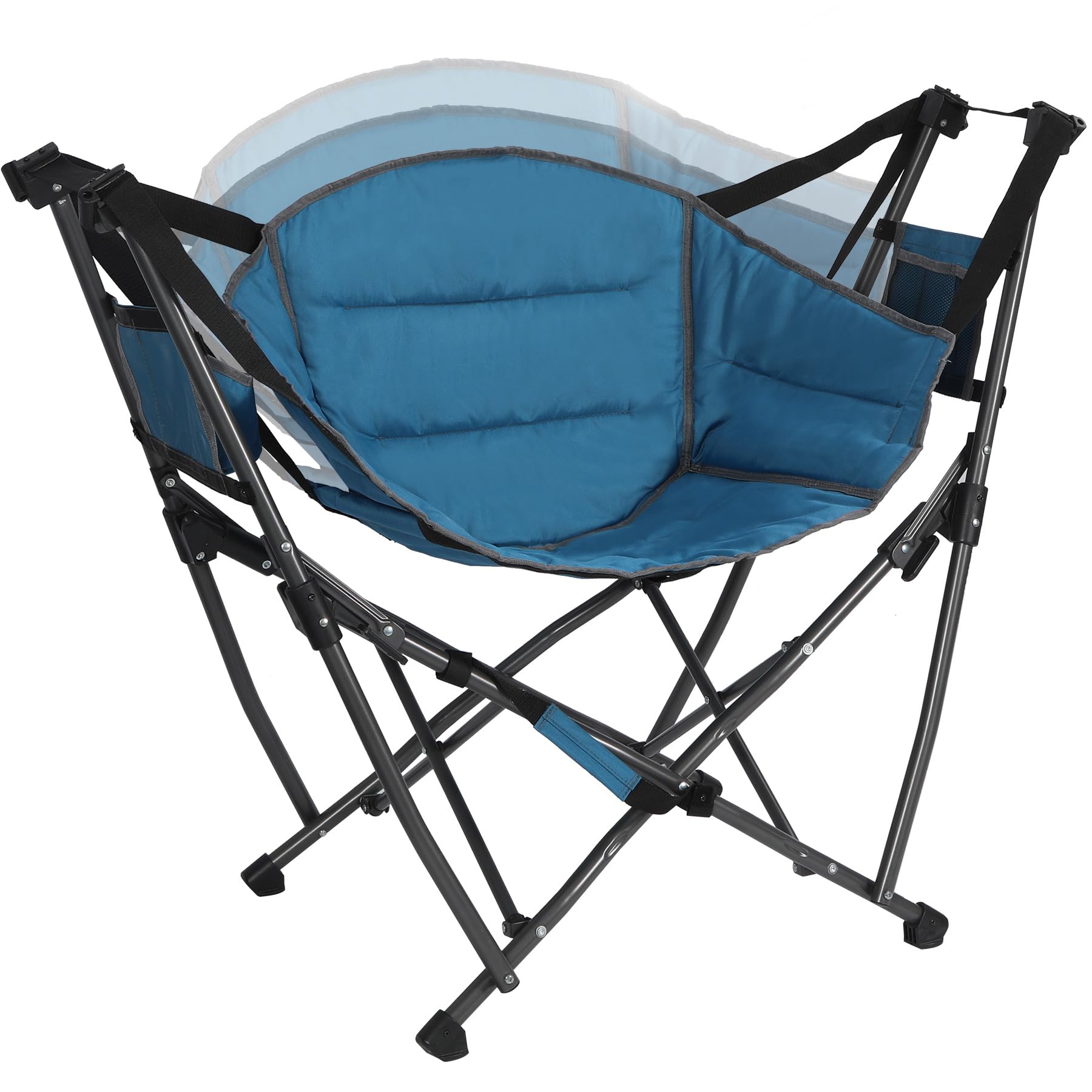 REDCAMP Portable Hammock Camping Chairs for Adults, Padded Folding Swinging Camping Chair with Stand, Cup Holder for Outdoor Beach Fishing Trips Patio