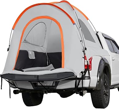 Truck Bed Tent, 5.5-6 Pickup Truck Tent with Rain Layer and Carry Bag, Waterproof PU2000mm Double Layer Truck Tent for Camping, Accommodate 2-3 Person, for Camping Traveling Outdoor Activities