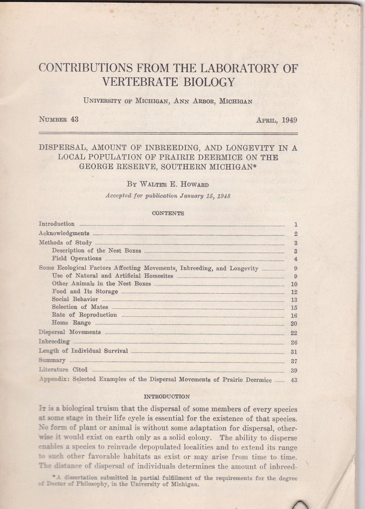 Dispersal, Amount Of Inbreeding, And Longevity In A Local Population Of ...