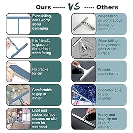 Large Shower Squeegee for Glass Doors, Richmirth 11 Inch Squiggy for Shower Glass Bathroom Squeegee Mop Wiper Cleaner Tool for Tile Wall, Car Glass, Window - Green