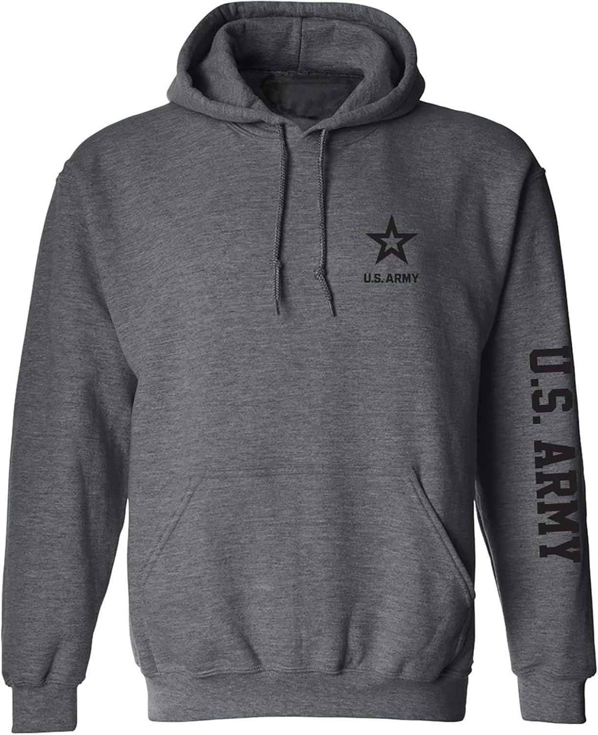 zerogravitee U.S. Army Black Sleeve Print Adult Hooded Sweatshirt