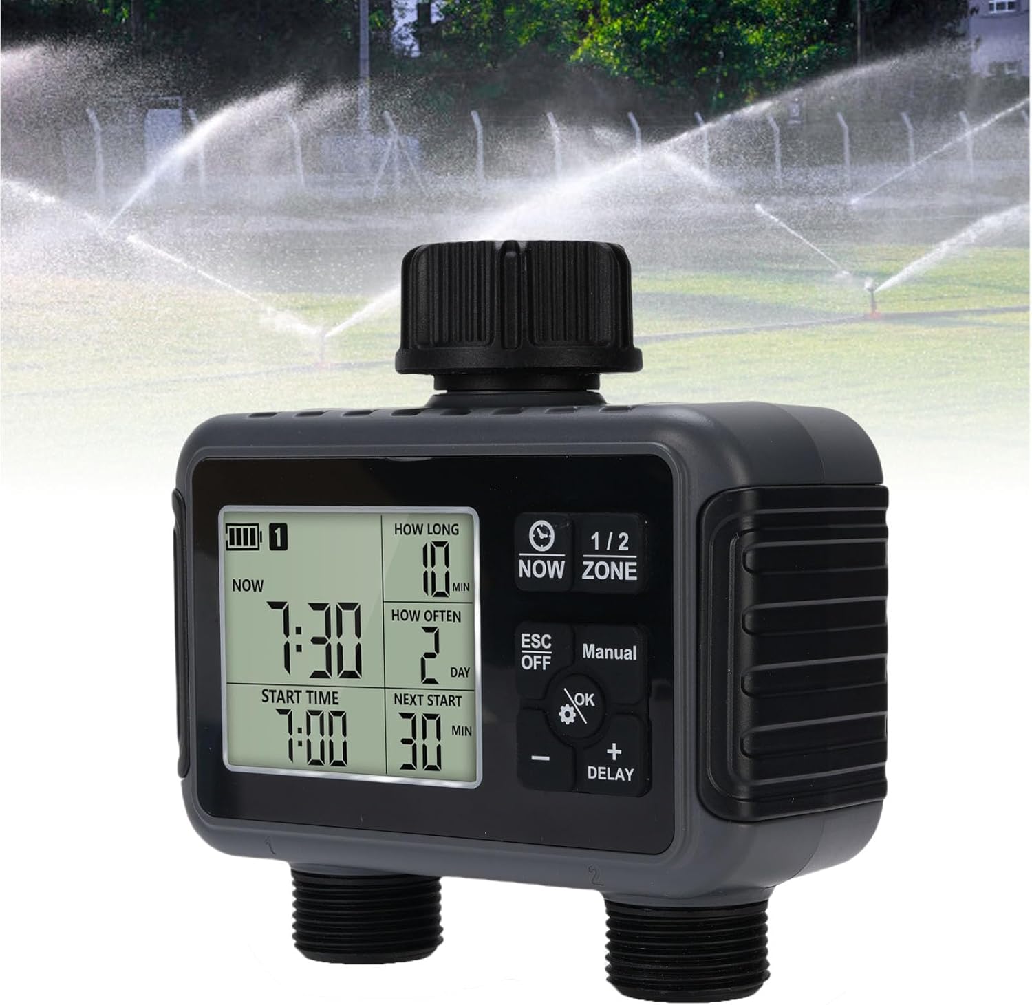Sprinkler Timer LCD Display 3 Watering Modes Programmable Hose Timer for Garden Greenhouses