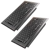 Howeall 4x8 Inches 2 Pack Heavy Duty Walkable Floor Register - Easy Adjust Air Supply Lever Decorative Floor Vent Covers, Boston Design Vent Covers for Home - Oil Rubbed Bronze