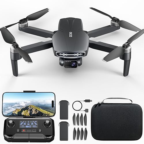 GPS Drone with Camera for Adults 4k,Brushless Motor, Auto Return Home, Follow Me,Optical Positioning,5G FPV Video Transmission,120°FOV Camera, 90°Adjustable Lens,2Batteries, Carrying Case,Under249g