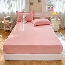 Fitted Sheet, Warm, For Spring, Autumn and Winter, Touch Warm, Microfiber, Milk Fleece, Bed Cover, Mattress Cover, Washable, Anti-static, Antibacterial, Odor Resistant, Easy to Put on and Take off