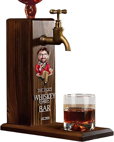 Miniatura 8 de Juego de dispensador de whisky personalizado para regalo para hombres con nombre grabado en relieve en madera, dispensador de licor y bourbon Nombre