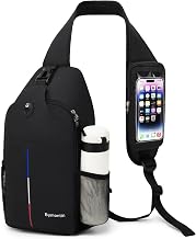 Crossbody Sling Backpack with Touch Screen Phone Pocket, Chest Bag for Commuting and Daily Use