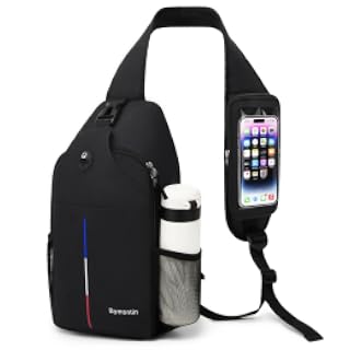Bymontin Mochila cruzada con bolsillo para teléfono con pantalla táctil, bolsa de pecho para desplazamientos y uso diario