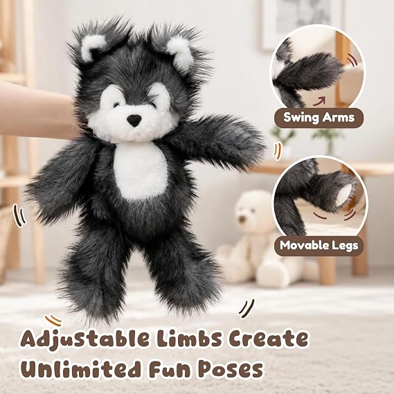 15.7 Soft Husky Stuffed Animal Interactive Plush Toy for Ages 0+