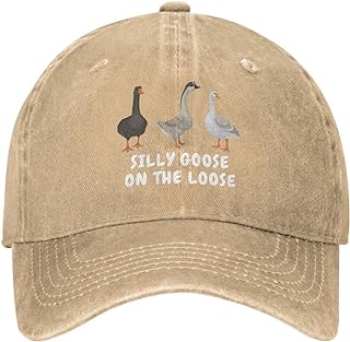 Funny Goose Hat Silly Goose On The Loose Hat for Women Baseball Caps Cute Caps Natural