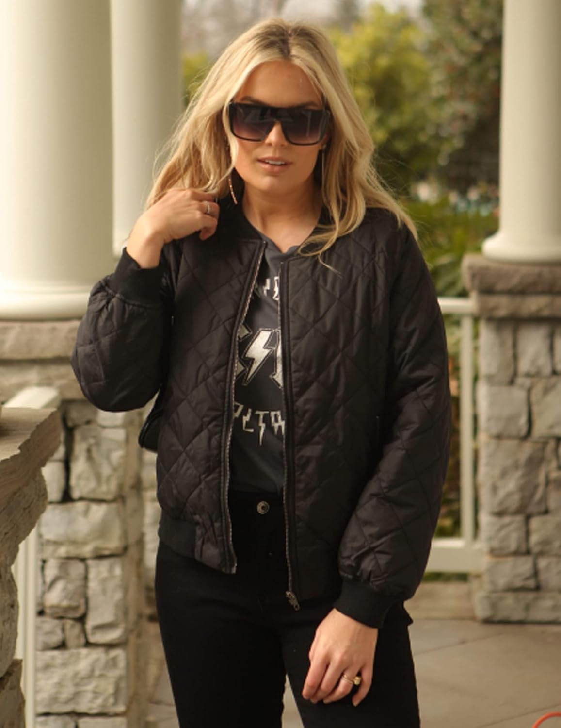 Zeagoo Women Quilted Bomber Jacket Zip Up Lightweight Coats Fashion Warm Clothes Fall Outfits - Image 4