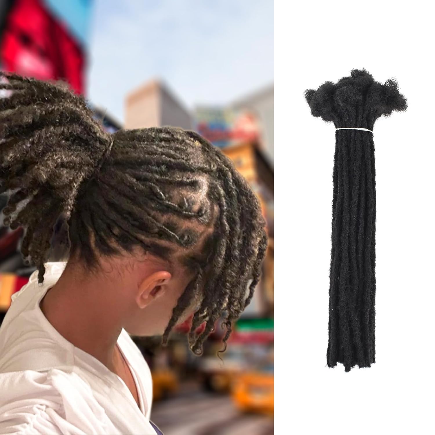 Yuandai Dreadlock Extensions 0.2cm 8inch 50 Strands Handmade Permanent Synthetic