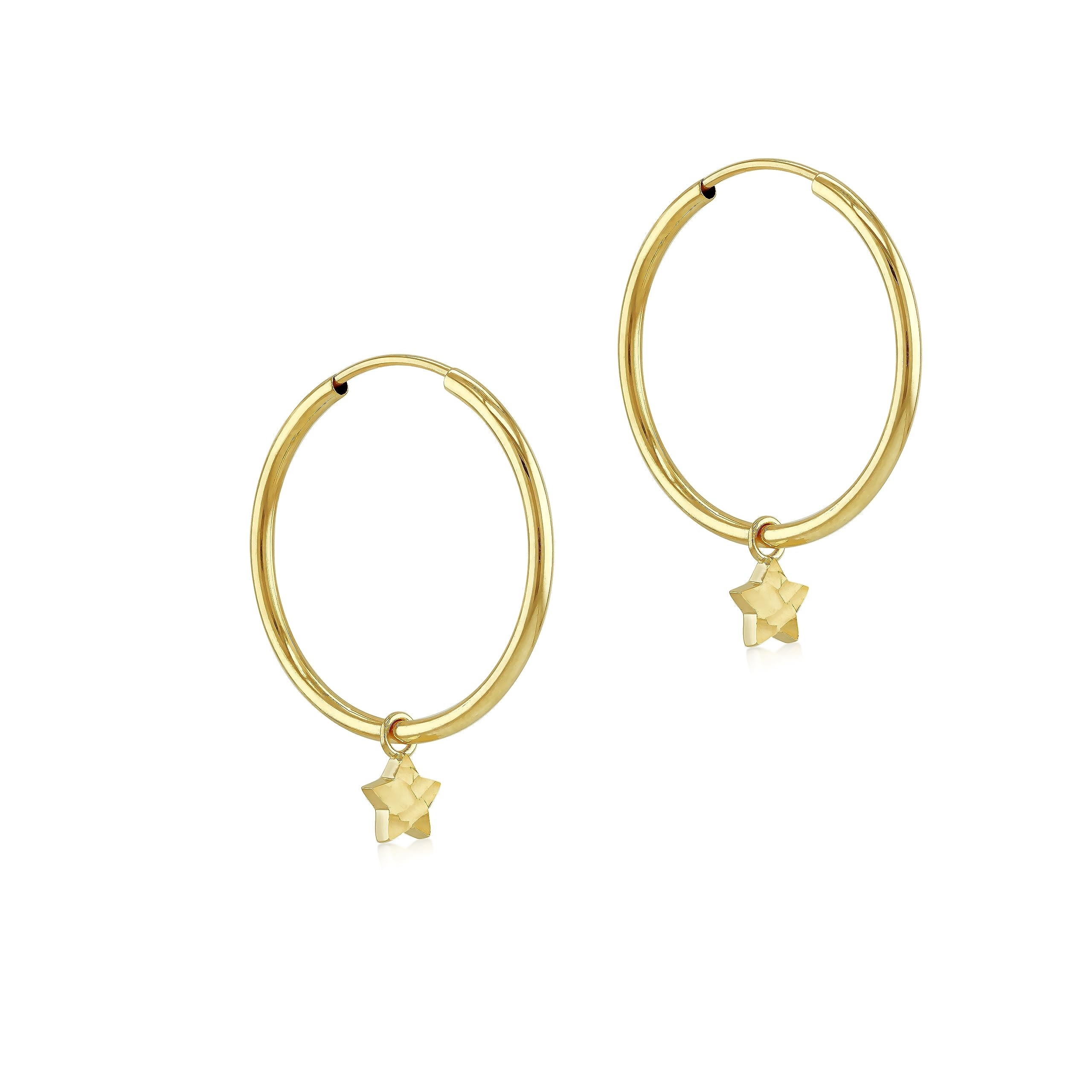 Boucles d'oreilles créoles or 14k et diamant élégantes