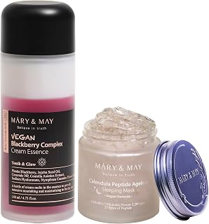 Vegan Blackberry Complex Cream Essence + Vegan Calendula Peptide Ageless Sleeping Mask Bundle