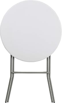 Flash Furniture 32 Round Folding Bar Height Tables for Parties and Commercial Events, Indoor/Outdoor Plastic Bar Height Folding Tables, Set of 4, White