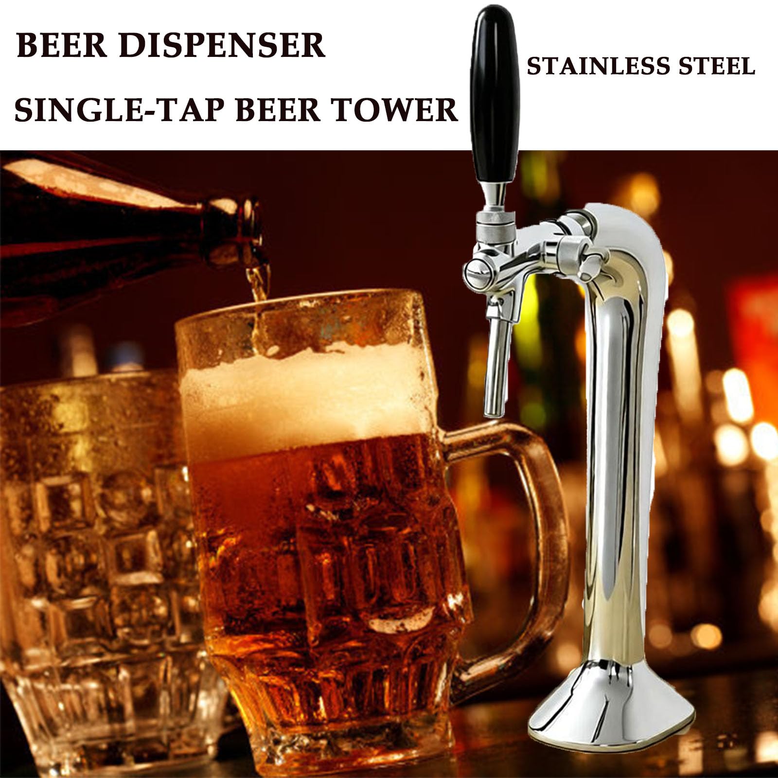 Colonne de Bière Chromée Colonne de distribution en acier inoxydable