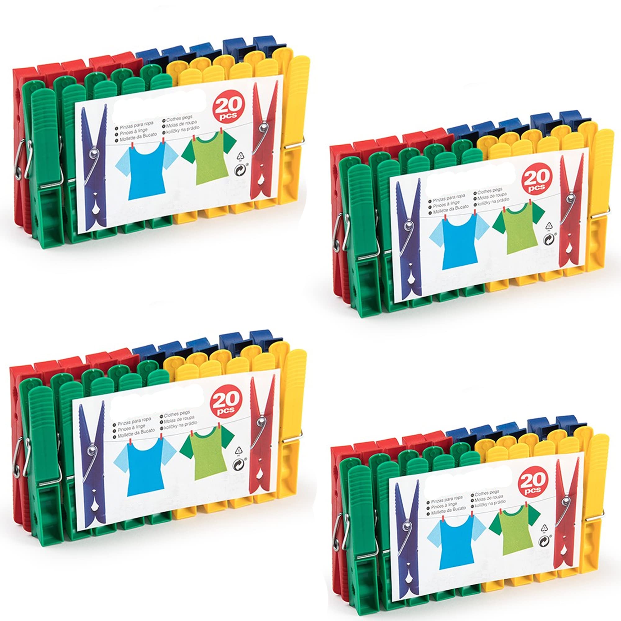 Plastic Laundry Pegs, Strong Grip Pegs for Washing Line Durable Assorted Clothes Pegs Rust Resistant Windproof Non Slip Clothespins for Home & Garden Washing Pegs (Pack of 80 - Assorted Colors)