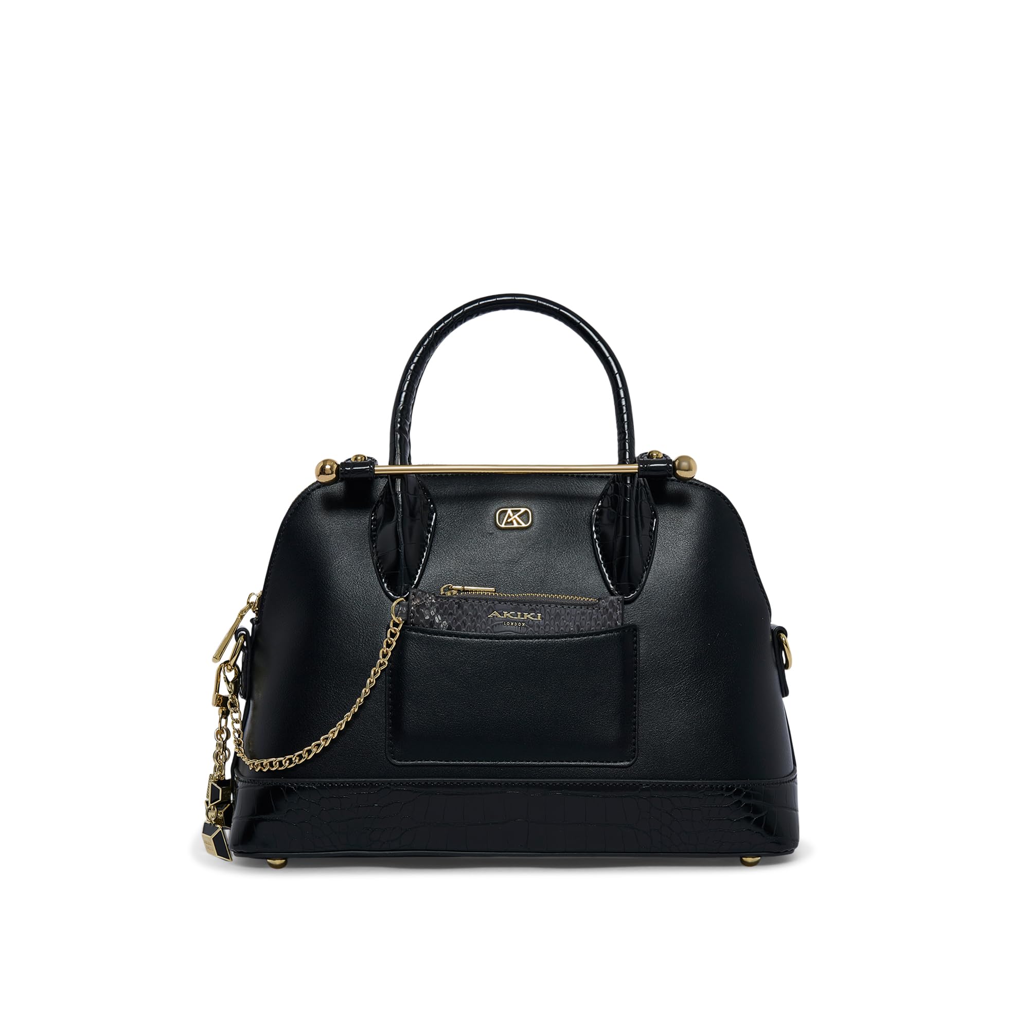London Women's Salisbury 30 Small Handbag|comes with Pouch and Dangler|Statement Metal Details|Metal Handle|Office Handbag for Women-image-34