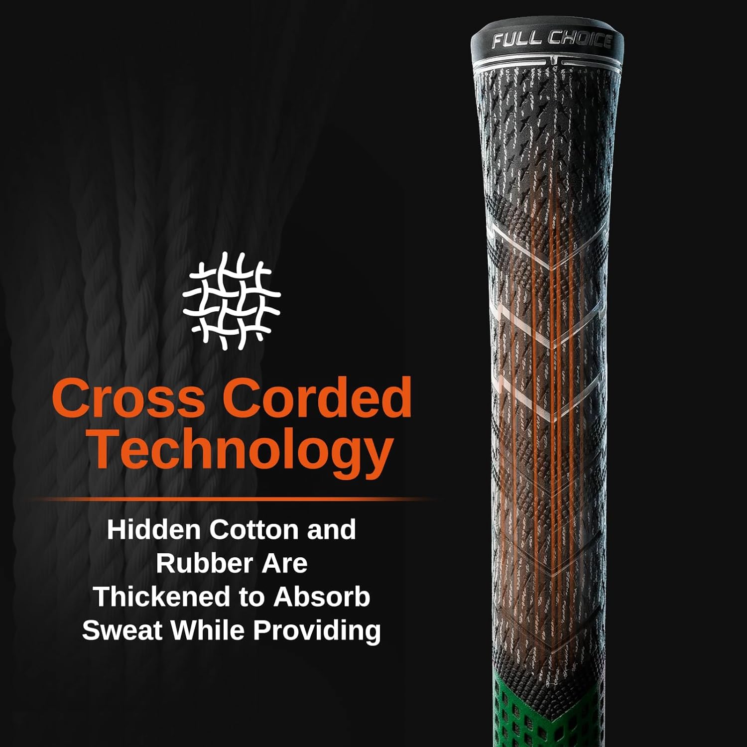 Cross Corded Golf Grips 13 Pack, Low Taper Design, Choose from 13 Grips or 13 Grips with All Kits, 3 Sizes 5 Colors Options, Multi-compound Hybrid Golf Club Grips, CG01 Series