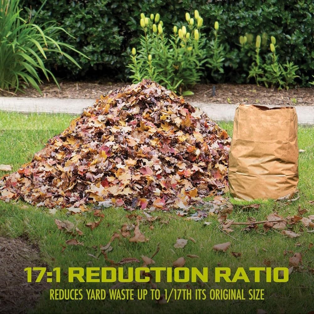 Electric Leaf Mulcher Shredder, 2500W with Wheels and Storage Bag, 8000rpm Garden Chipper for Yard Cleanup and Composting