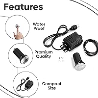 Vista 9 de 2.5" Long Single Outlet On/Off (Black) Air Switch Garbage Disposal Push Button with Cord, Kitchen Sink Top Switch, Garbage Disposal Kit for Waste
