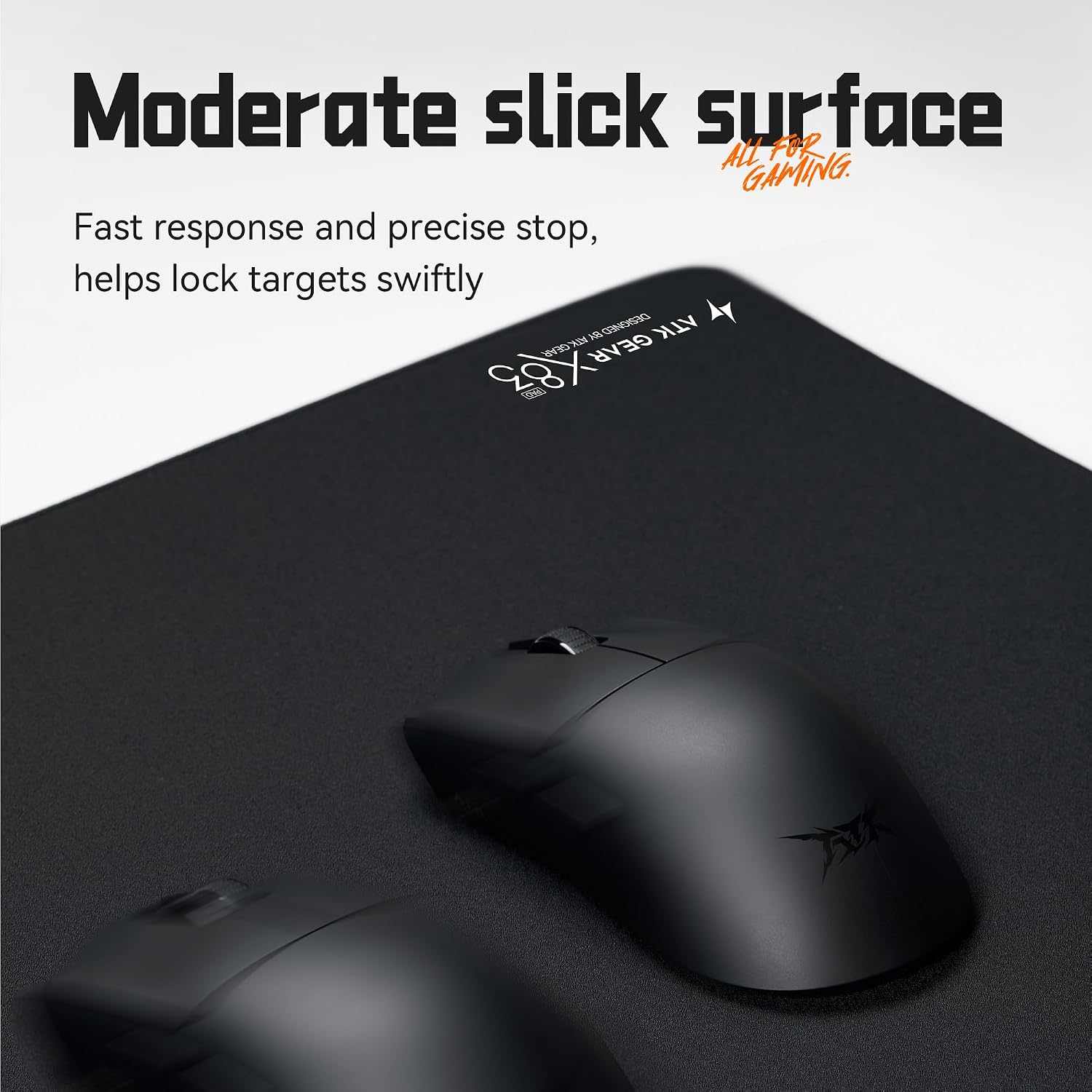 ATK Gaming Mouse Pad - X83 XSoft Gaming Mouse Mat, XL(490 * 420 * 4mm) Large Mousepad, Non-Slip Poron Base, Ultra-Smooth Woven Surface, Peak Tracking and Stability, Optimized for Sensors - Black image 3